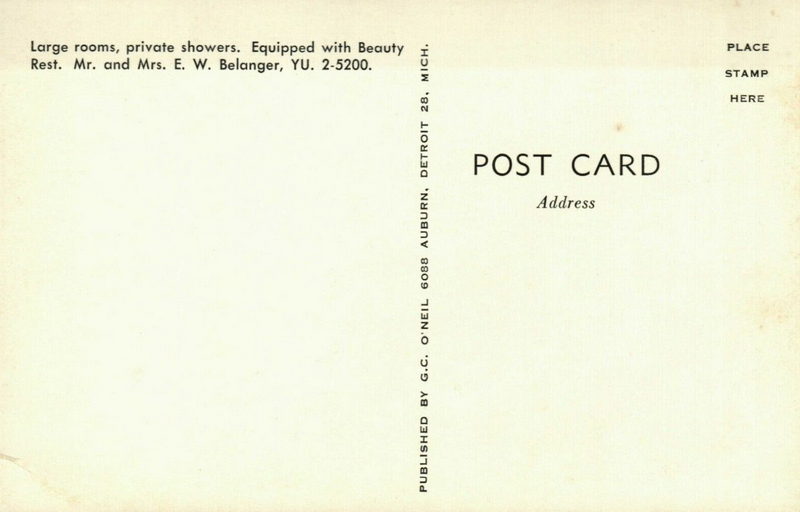 Bel-Rose Motel - Vintage Postcard